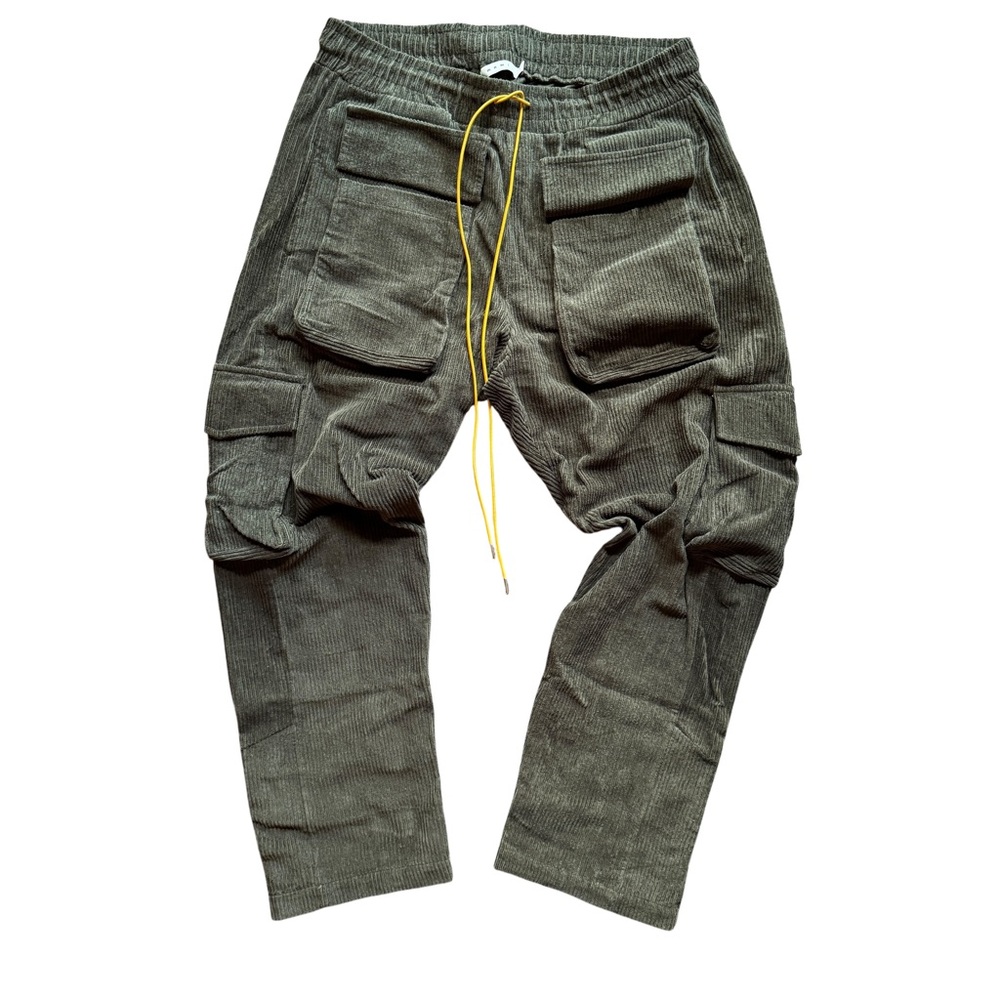 MNML CORDUROY CARGO PANTS - OLIVE GREEN - SIZE XL